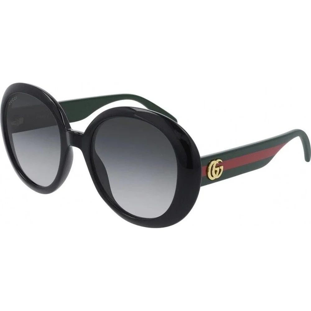 Gucci Sunglasses GG0712S 001 Black Gold Green Red Gray Gradient Women  Round - Picture 2 of 5